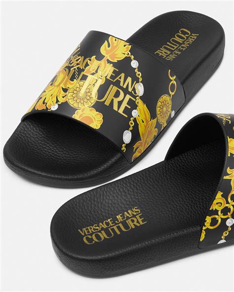 versace sliders womens gold|Versace sliders men.